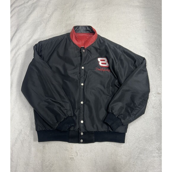 Vtg Dale Earnhardt Jr Bud Racing Reversible Leather Jacket Size XL Jeff Hamilton - Picture 12 of 13